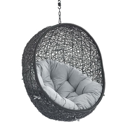 Encase Sunbrella Fabric Swing Outdoor Patio Lounge Chair Without Stand in Black Gray by Modway (3635)