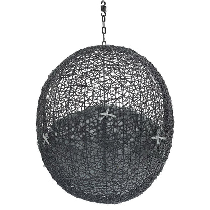 Encase Sunbrella Fabric Swing Outdoor Patio Lounge Chair Without Stand in Black Gray by Modway (3635)