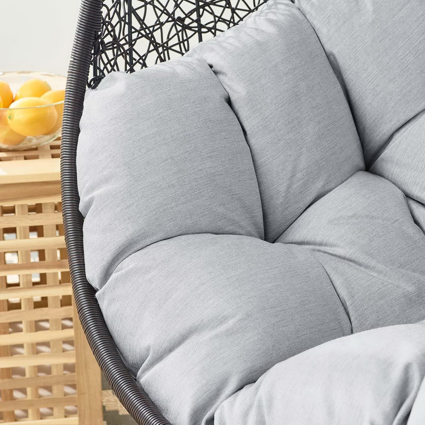 Encase Sunbrella Fabric Swing Outdoor Patio Lounge Chair Without Stand in Black Gray by Modway (3635)