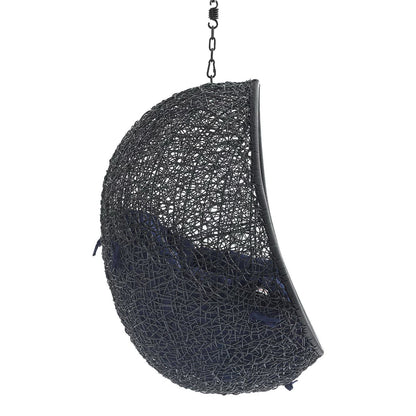 Encase Sunbrella Fabric Swing Outdoor Patio Lounge Chair Without Stand in Black Navy by Modway (3635)