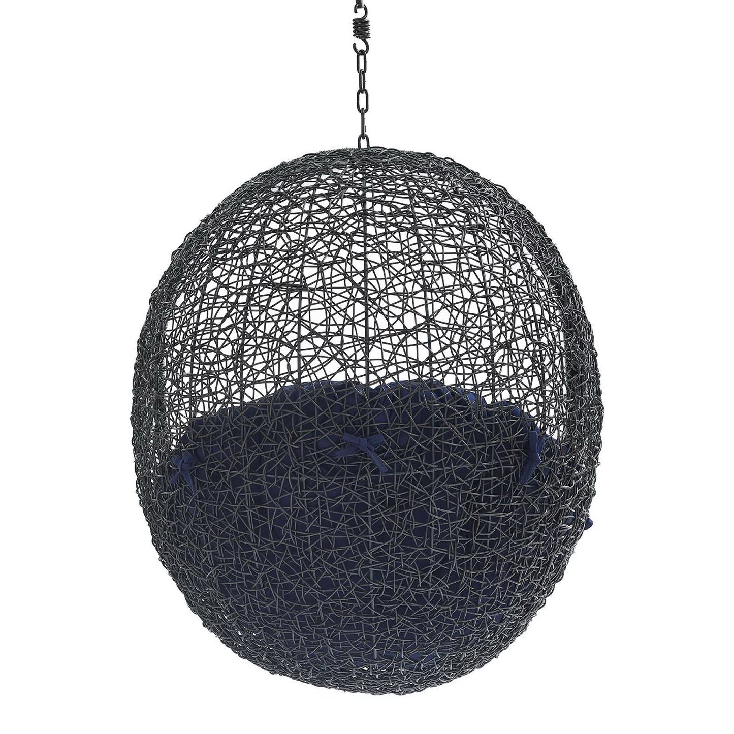 Encase Sunbrella Fabric Swing Outdoor Patio Lounge Chair Without Stand in Black Navy by Modway (3635)