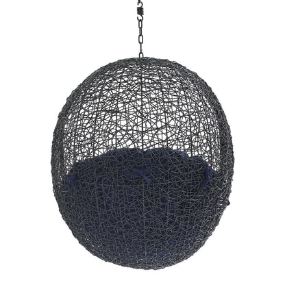 Encase Sunbrella Fabric Swing Outdoor Patio Lounge Chair Without Stand in Black Navy by Modway (3635)