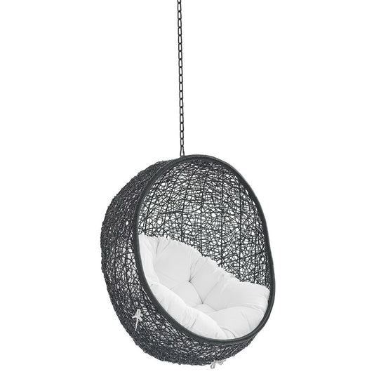 Encase Sunbrella Fabric Swing Outdoor Patio Lounge Chair Without Stand in Black White by Modway (3635)