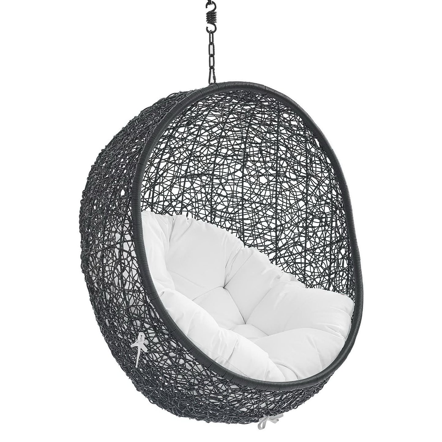 Encase Sunbrella Fabric Swing Outdoor Patio Lounge Chair Without Stand in Black White by Modway (3635)