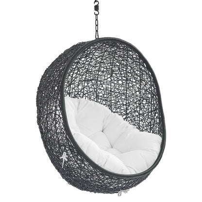 Encase Sunbrella Fabric Swing Outdoor Patio Lounge Chair Without Stand in Black White by Modway (3635)