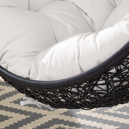 Encase Sunbrella Fabric Swing Outdoor Patio Lounge Chair Without Stand in Black White by Modway (3635)