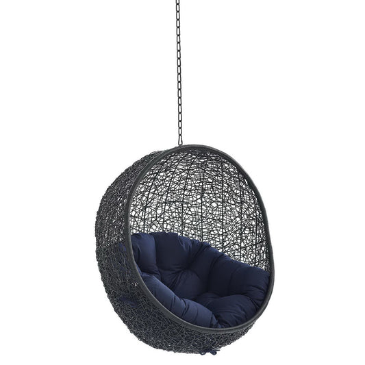Encase Swing Outdoor Patio Lounge Chair Without Stand in Black Navy by Modway (3636)