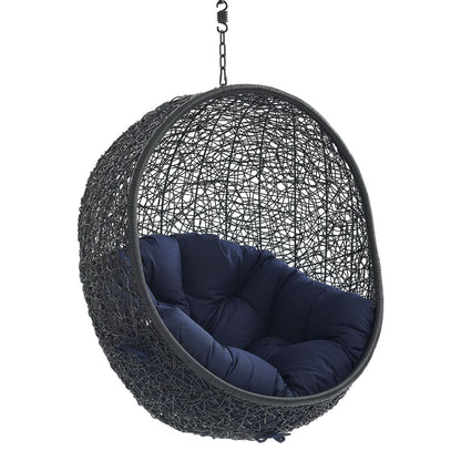 Encase Swing Outdoor Patio Lounge Chair Without Stand in Black Navy by Modway (3636)