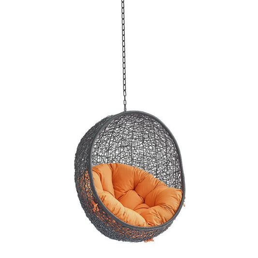 Encase Swing Outdoor Patio Lounge Chair Without Stand in Black Orange by Modway (3636)