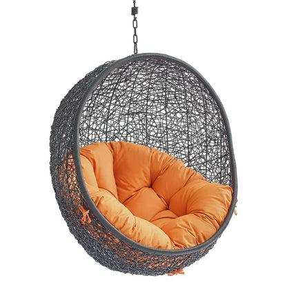 Encase Swing Outdoor Patio Lounge Chair Without Stand in Black Orange by Modway (3636)