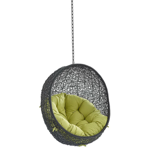 Encase Swing Outdoor Patio Lounge Chair Without Stand in Black Peridot by Modway (3636)