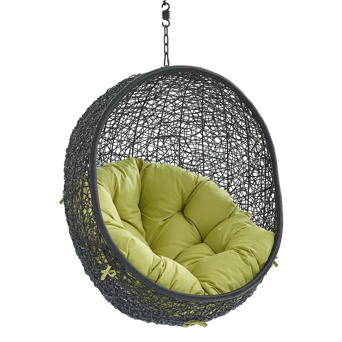 Encase Swing Outdoor Patio Lounge Chair Without Stand in Black Peridot by Modway (3636)