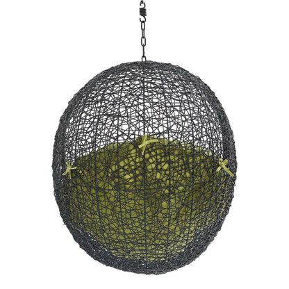 Encase Swing Outdoor Patio Lounge Chair Without Stand in Black Peridot by Modway (3636)