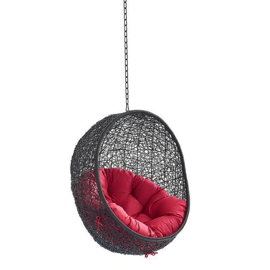 Encase Swing Outdoor Patio Lounge Chair Without Stand in Black Red by Modway (3636)
