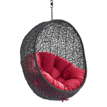 Encase Swing Outdoor Patio Lounge Chair Without Stand in Black Red by Modway (3636)