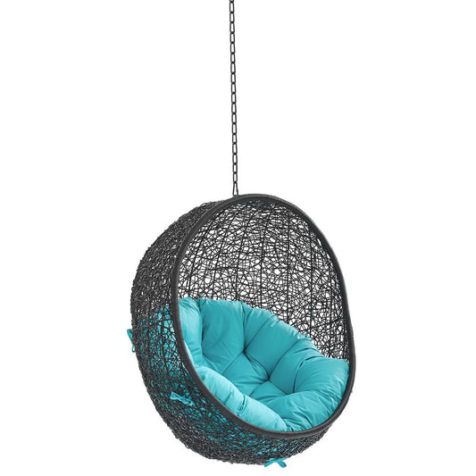 Encase Swing Outdoor Patio Lounge Chair Without Stand in Black Turquoise by Modway (3636)