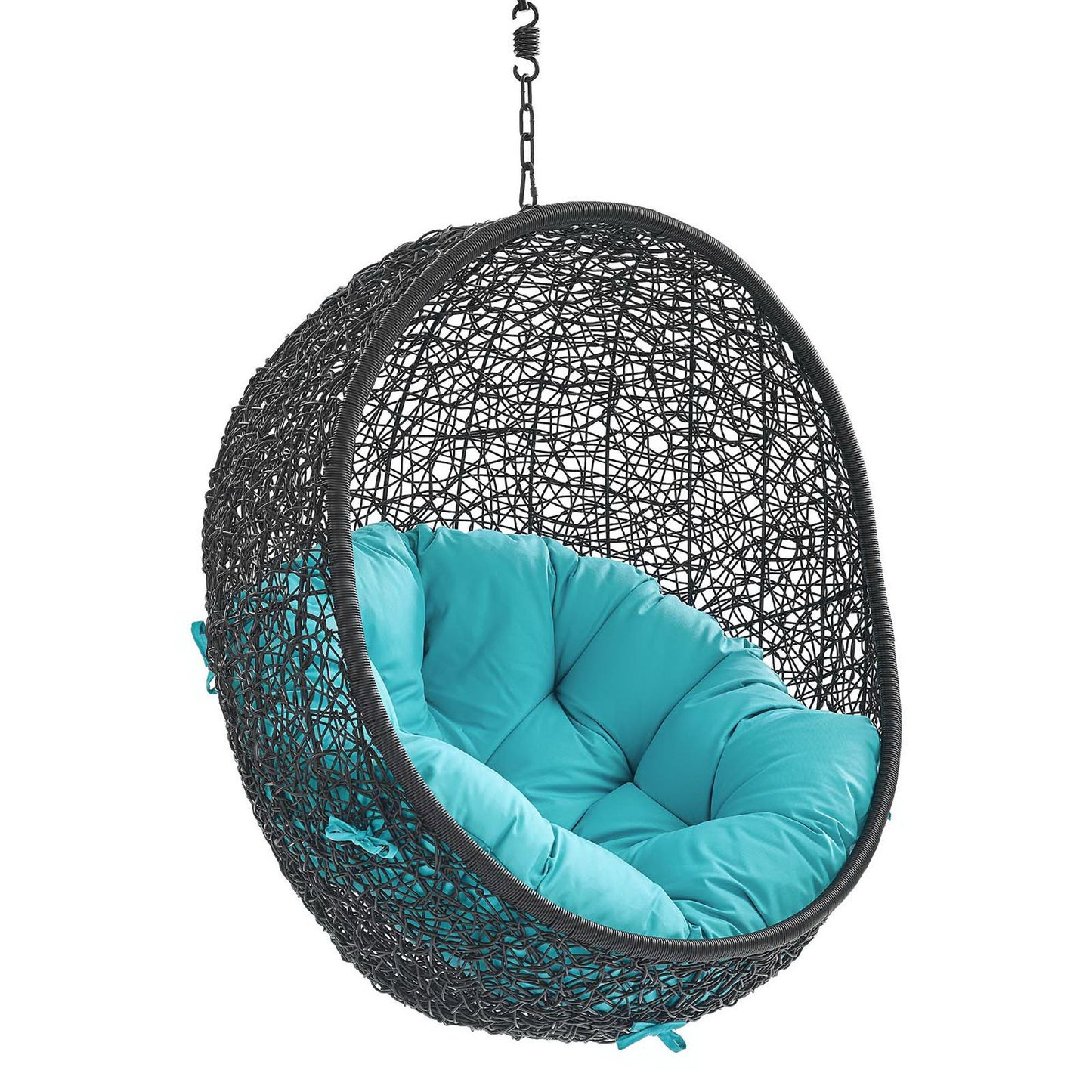 Encase Swing Outdoor Patio Lounge Chair Without Stand in Black Turquoise by Modway (3636)