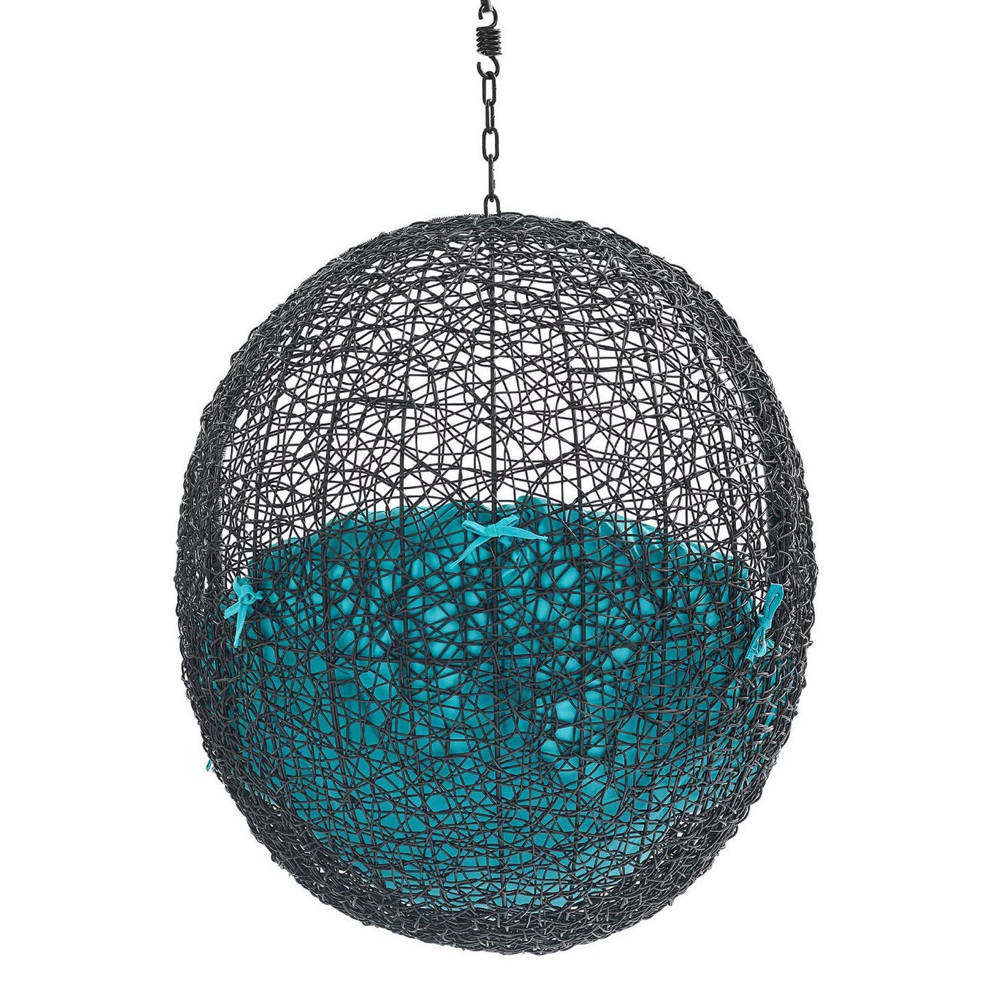 Encase Swing Outdoor Patio Lounge Chair Without Stand in Black Turquoise by Modway (3636)