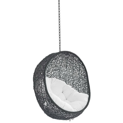 Encase Swing Outdoor Patio Lounge Chair Without Stand in Black White by Modway (3636)