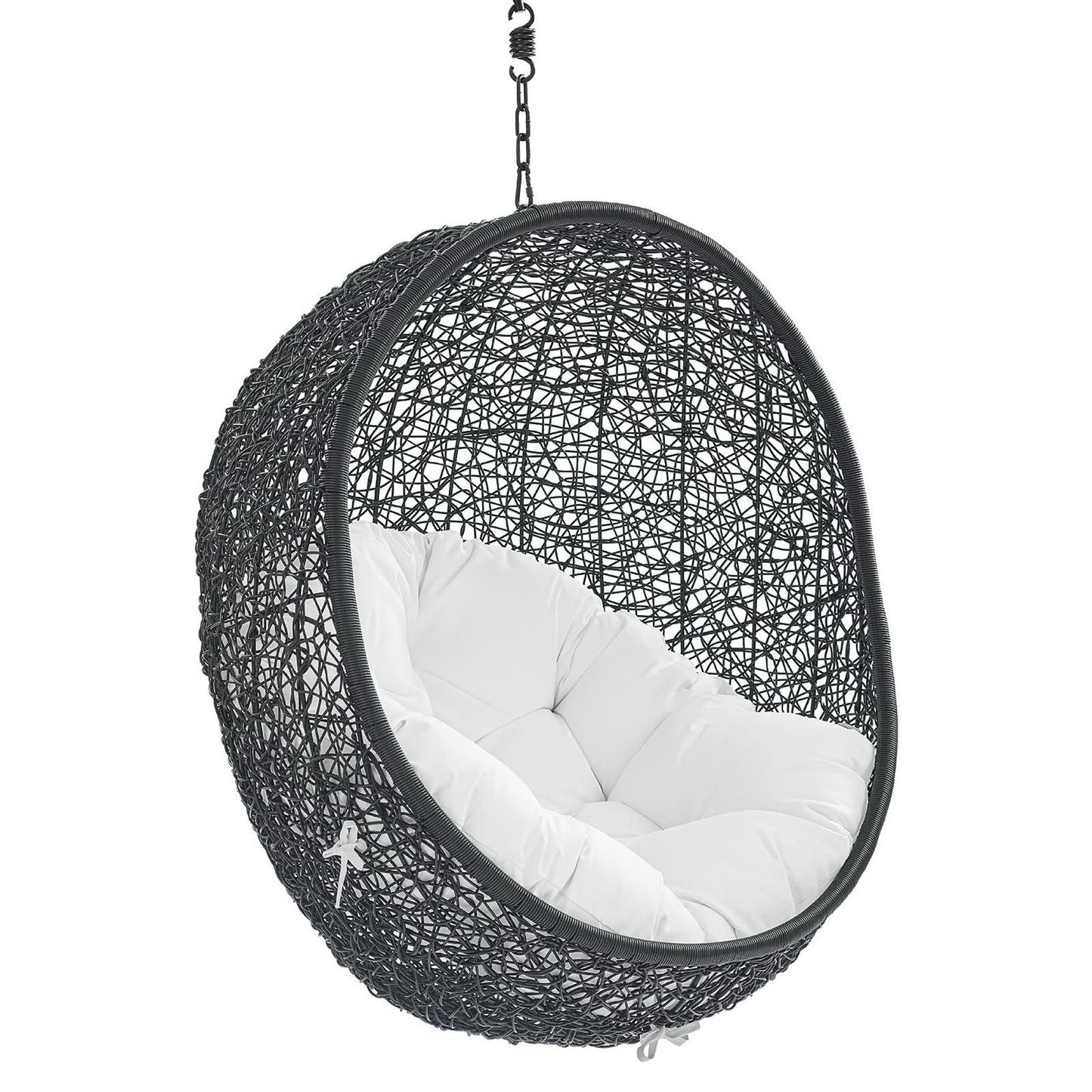 Encase Swing Outdoor Patio Lounge Chair Without Stand in Black White by Modway (3636)