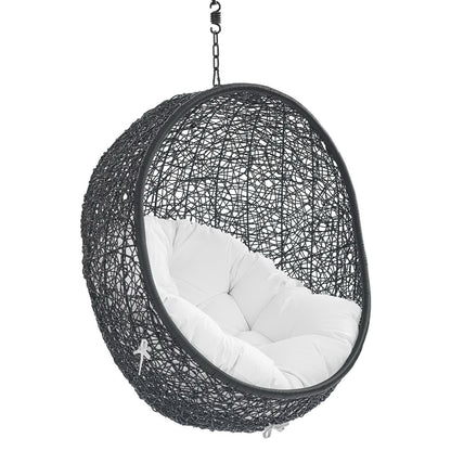 Encase Swing Outdoor Patio Lounge Chair Without Stand in Black White by Modway (3636)