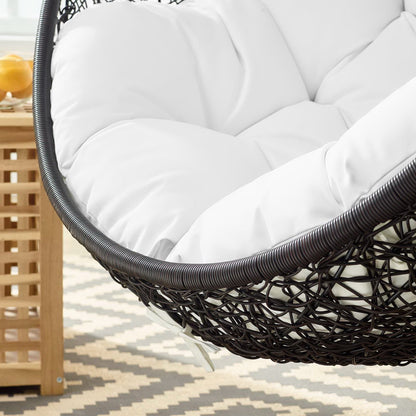 Encase Swing Outdoor Patio Lounge Chair Without Stand in Black White by Modway (3636)
