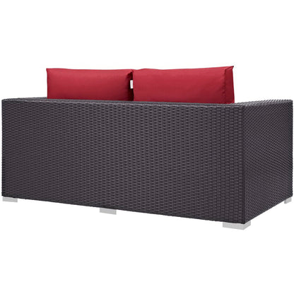 Convene 4 Piece Set Outdoor Patio with Fire Pit in Espresso Red by Modway (EEI-3725)