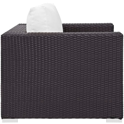 Convene 4 Piece Set Outdoor Patio with Fire Pit in Espresso White by Modway (EEI-3725)