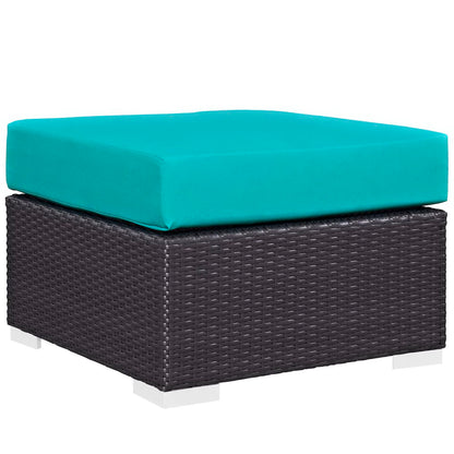 Convene 5 Piece Set Outdoor Patio with Fire Pit in Espresso Turquois by Modway (EEI-3726)