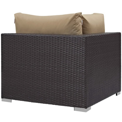 Convene 5 Piece Set Outdoor Patio with Fire Pit in Espresso Mocha by Modway (EEI-3728)