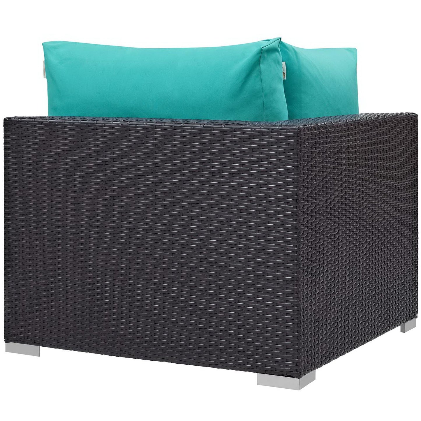 Convene 5 Piece Set Outdoor Patio with Fire Pit in Espresso Turquoise by Modway (EEI-3728)
