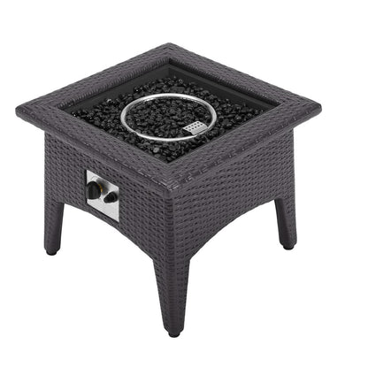 Convene 3 Piece Set Outdoor Patio with Fire Pit in Espresso Red by Modway (EEI-3729)