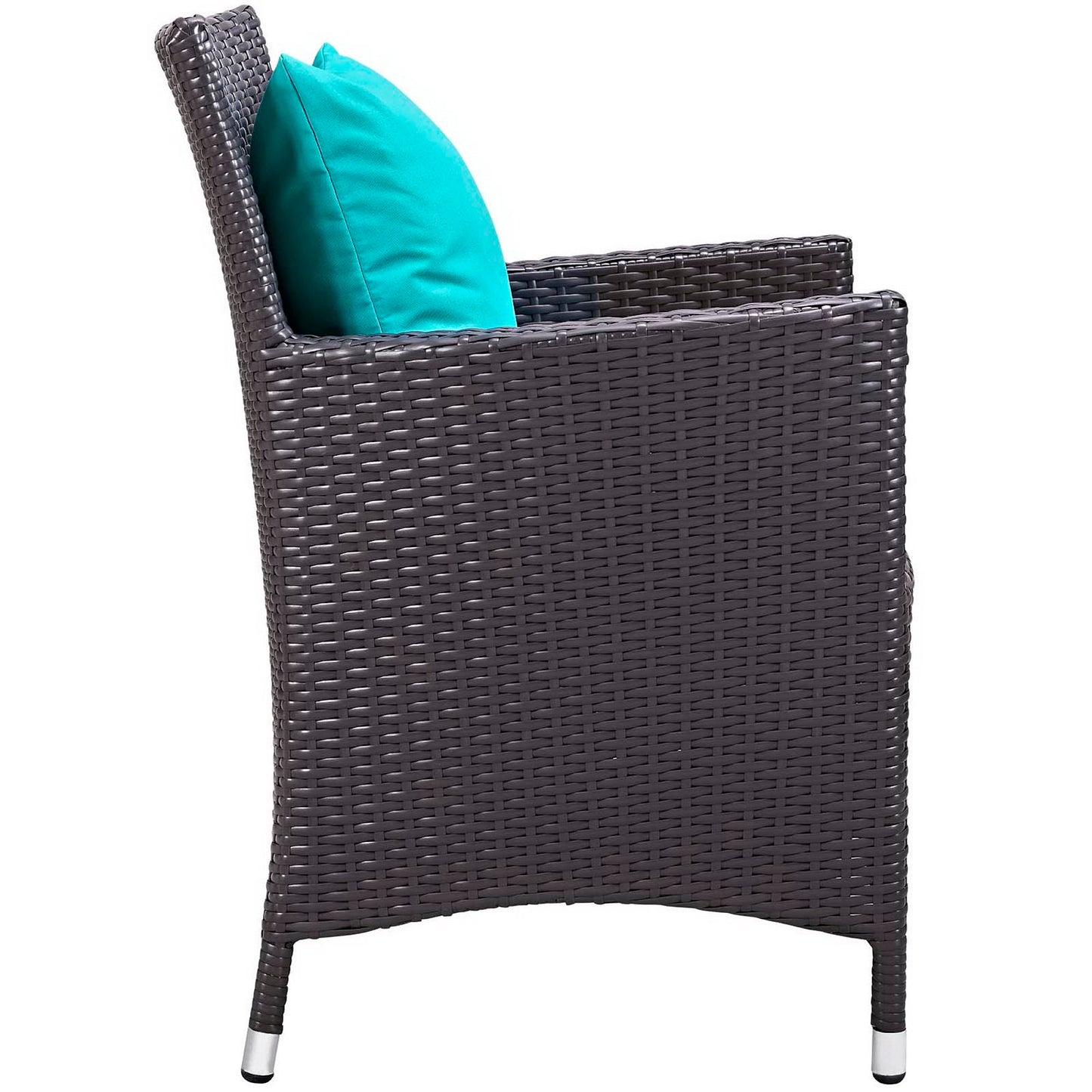 Convene 3 Piece Set Outdoor Patio with Fire Pit in Espresso Turquoise by Modway (EEI-3729)