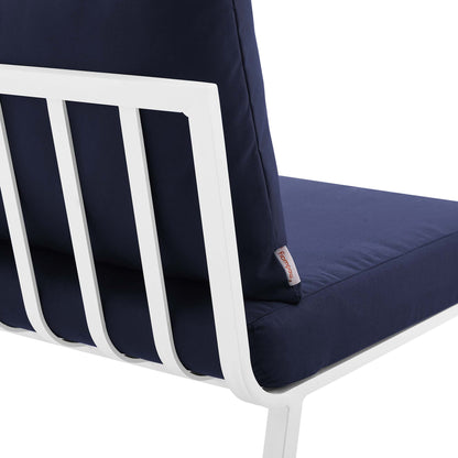 Riverside 5 Piece Outdoor Patio Aluminum Set in White Navy by Modway (3783)