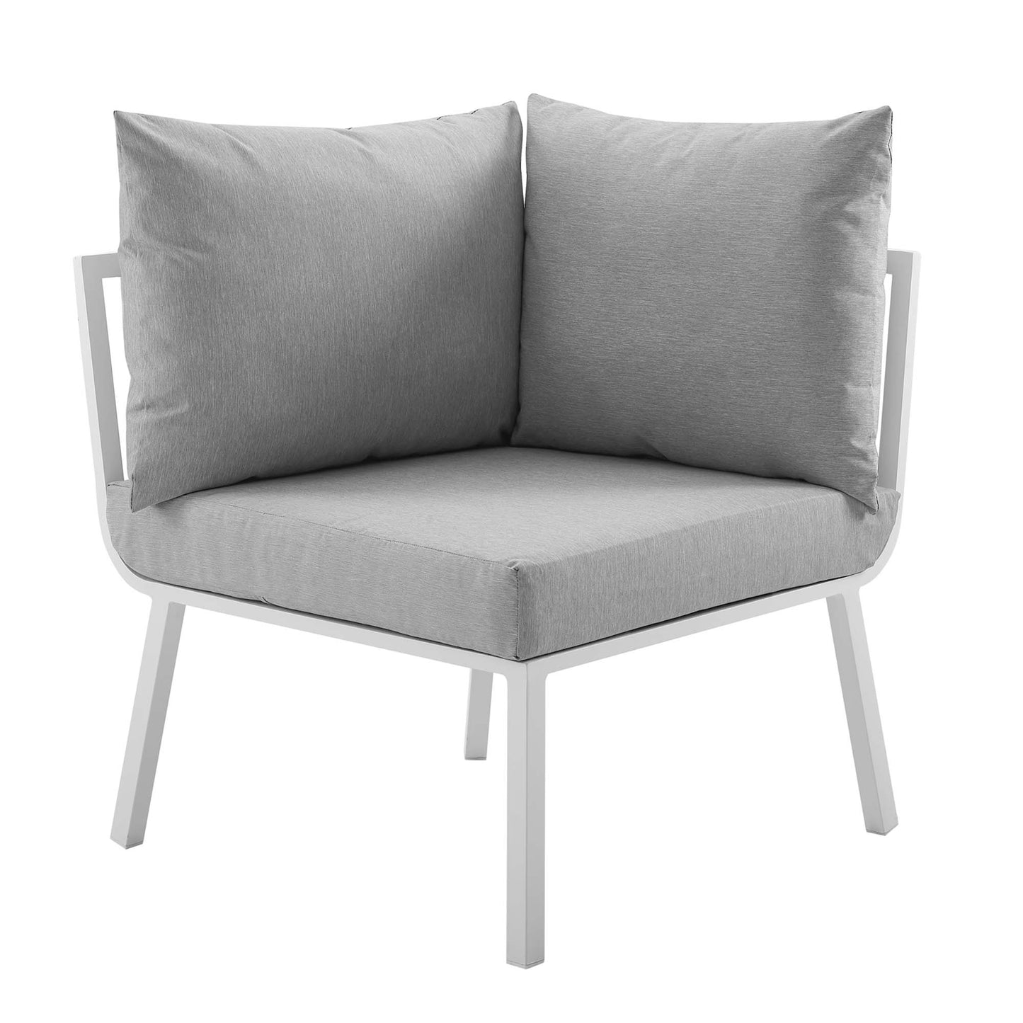 Riverside 4 Piece Outdoor Patio Aluminum Set in White Gray by Modway (3784)