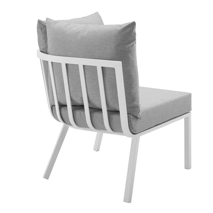Riverside 4 Piece Outdoor Patio Aluminum Set in White Gray by Modway (3784)