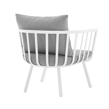 Riverside 4 Piece Outdoor Patio Aluminum Set in White Gray by Modway (3784)