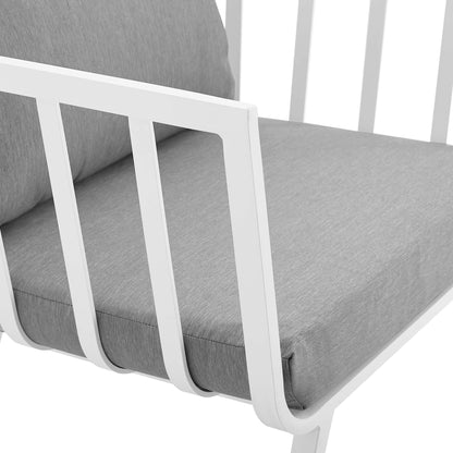 Riverside 4 Piece Outdoor Patio Aluminum Set in White Gray by Modway (3784)