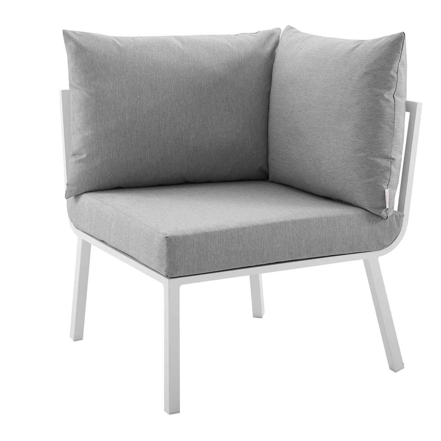 Riverside 5 Piece Outdoor Patio Aluminum Set in White Gray by Modway (3786)