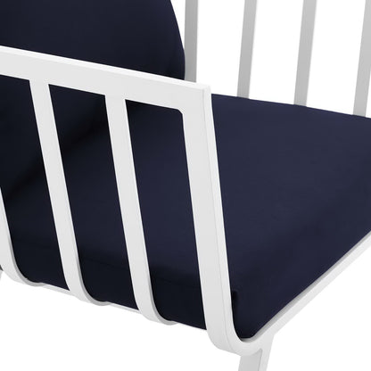 Riverside 4 Piece Outdoor Patio Aluminum Set in White Navy by Modway (3787)