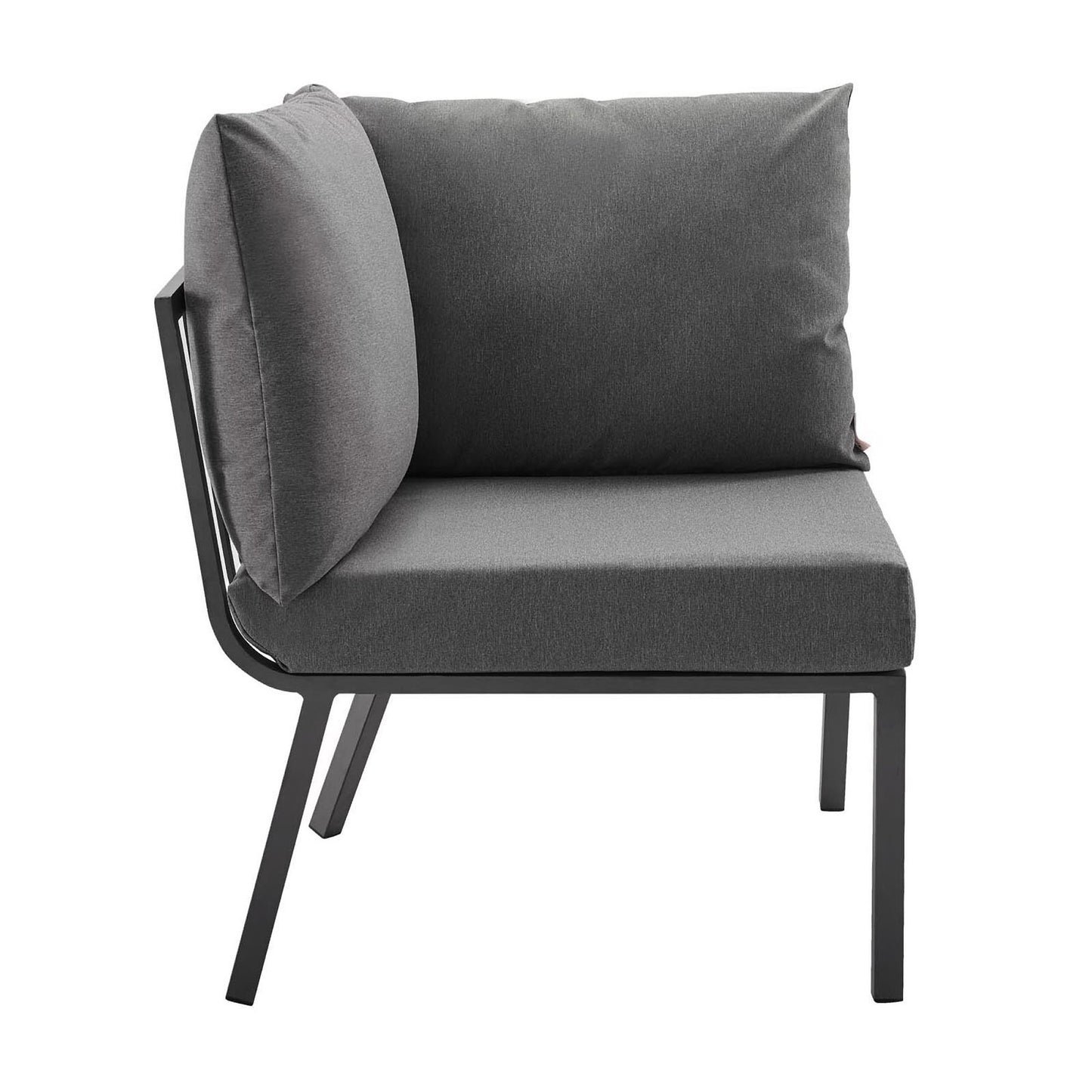 Riverside 6 Piece Outdoor Patio Aluminum Set in Gray Charcoal by Modway (3788)