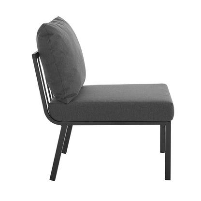 Riverside 6 Piece Outdoor Patio Aluminum Set in Gray Charcoal by Modway (3788)