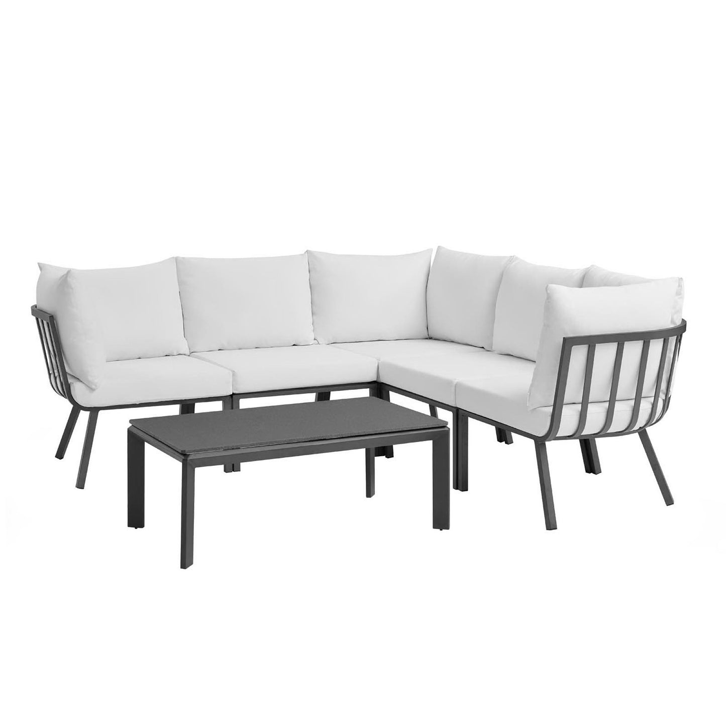 Riverside 6 Piece Outdoor Patio Aluminum Set in Gray White by Modway (3788)