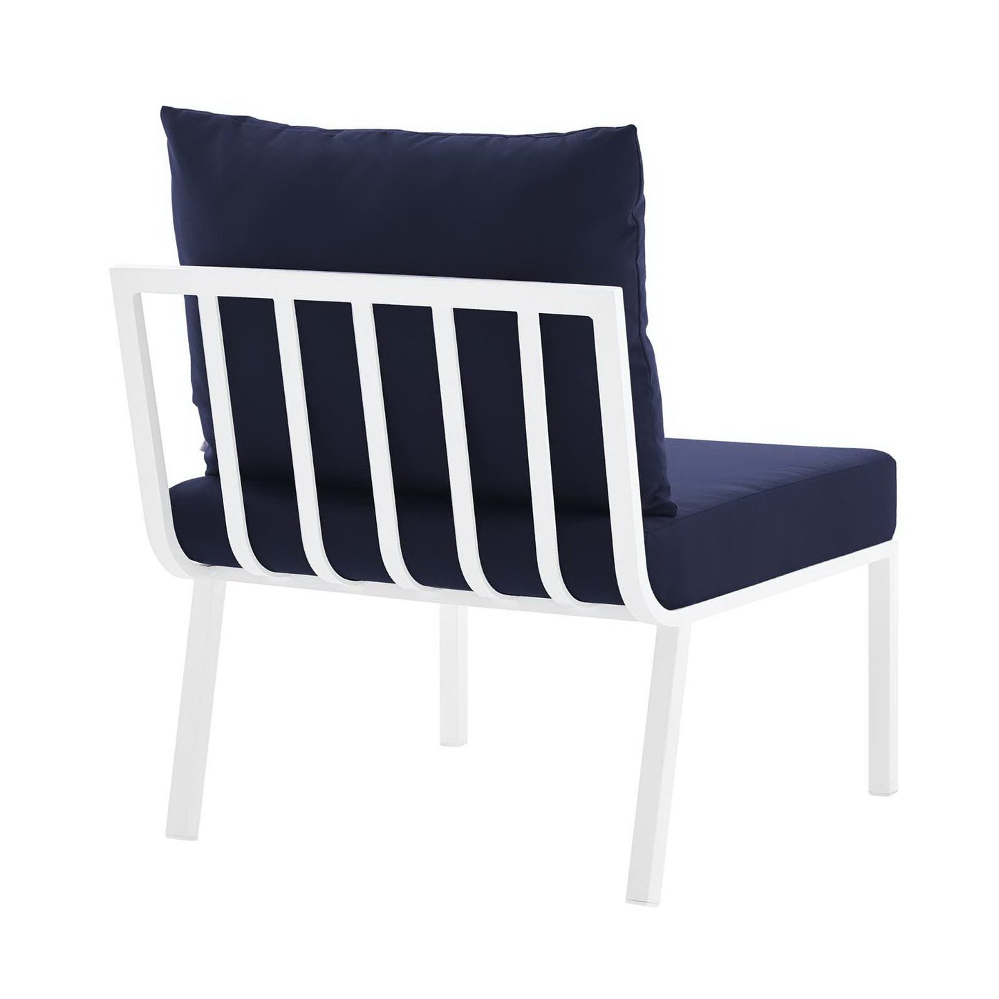 Riverside 6 Piece Outdoor Patio Aluminum Set in White Navy by Modway (3788)