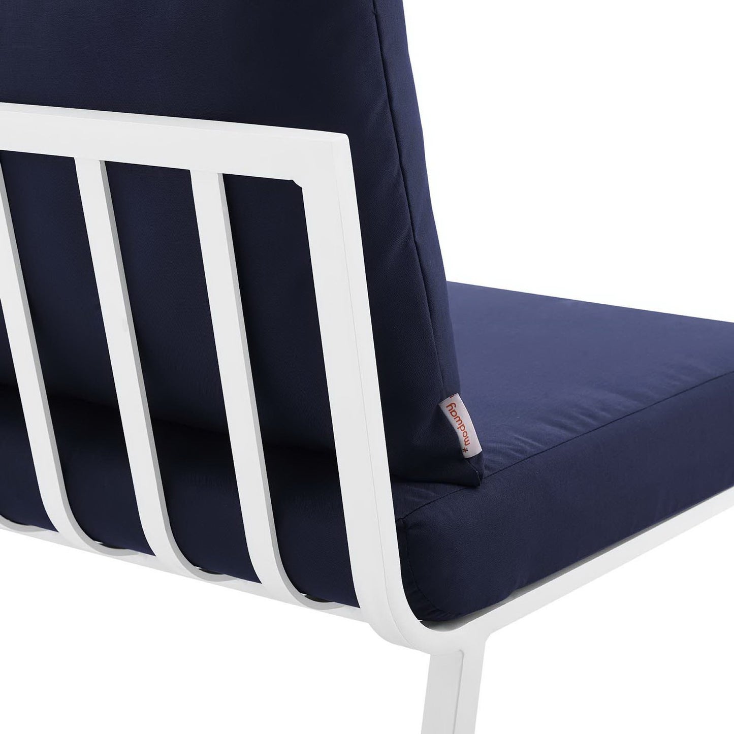 Riverside 6 Piece Outdoor Patio Aluminum Set in White Navy by Modway (3788)