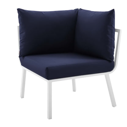 Riverside 6 Piece Outdoor Patio Aluminum Set in White Navy by Modway (3788)