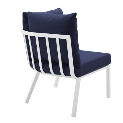 Riverside 6 Piece Outdoor Patio Aluminum Set in White Navy by Modway (3788)