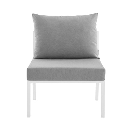 Riverside 5 Piece Outdoor Patio Aluminum Sectional in White Gray by Modway (3789)