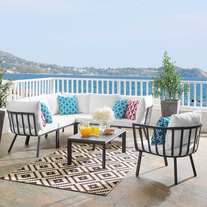 Riverside 7 Piece Outdoor Patio Aluminum Set in Gray White by Modway (3790)