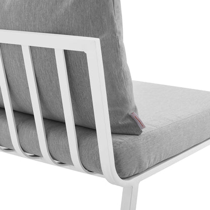 Riverside 7 Piece Outdoor Patio Aluminum Set in White Gray by Modway (3790)